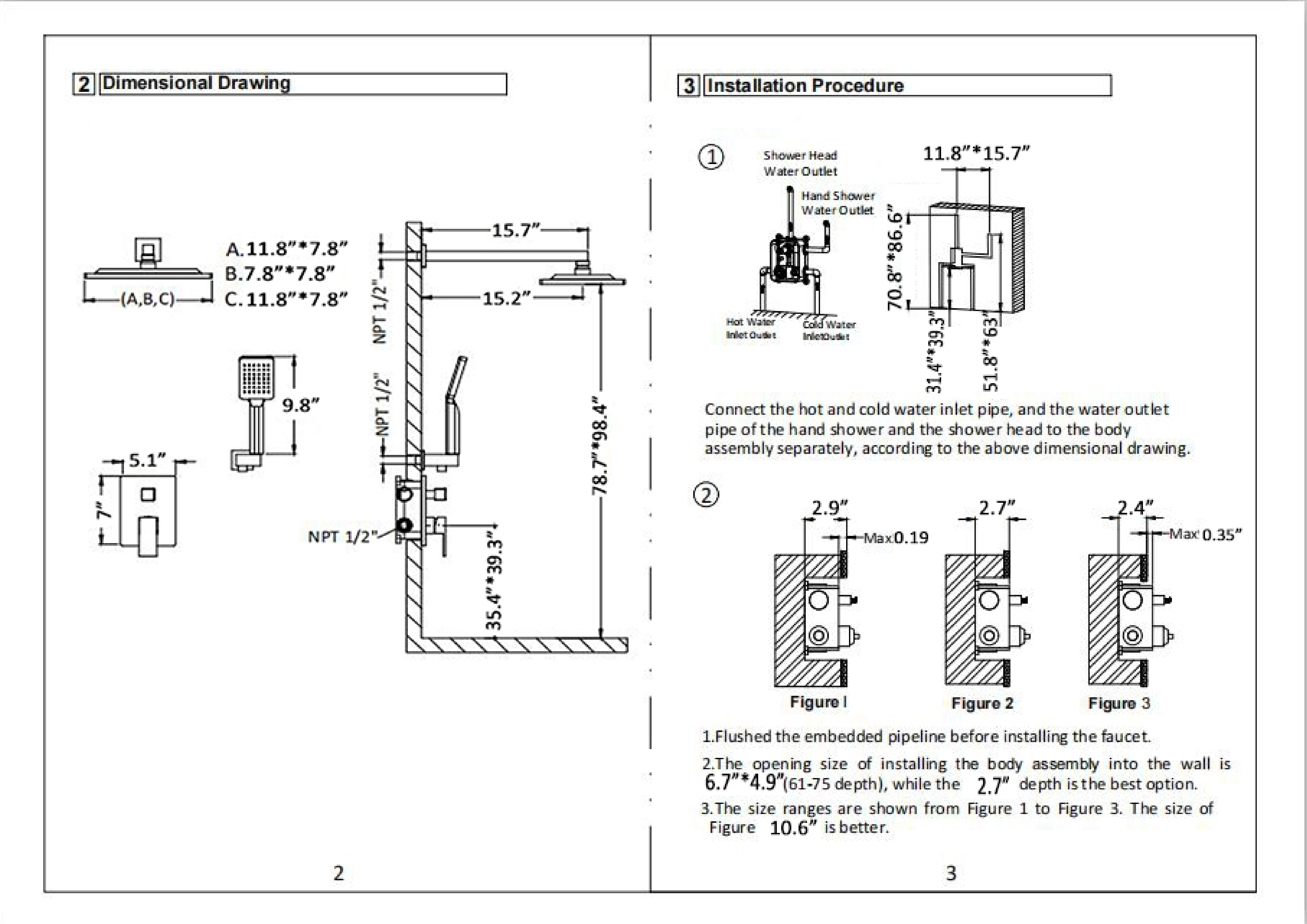 Installation Instruction Of Wall Mounted Concealed Shower System