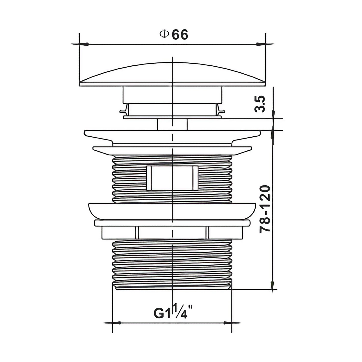 Chrome Brass Click Clack Waste - Manufacturer Direct - Bulk Buy