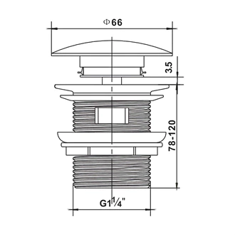 Chrome Brass Click Clack Waste - Manufacturer Direct - Bulk Buy