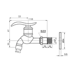 Laundry faucet Wall Mounted Bibcock Cold water faucet Garden faucet