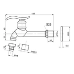 Brass Faucet Wall Mounted Bibcock Cold water faucet Garden faucet