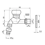 Brass Faucet Wall Mounted Bibcock Cold water faucet Garden faucet