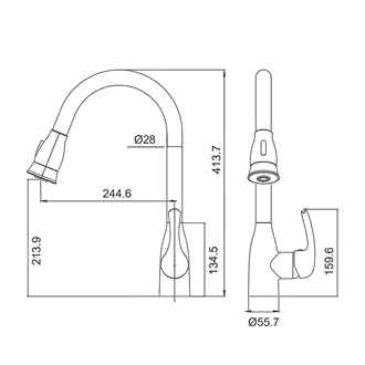 Corrosion-Resistant Pull-Down Faucet –  European wholesale of pull down kitchen taps