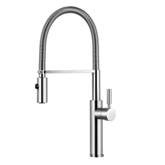 Europe Supplier: 304 Stainless Steel Pull Out Kitchen Faucet, Hot/Cold, Deck Mount