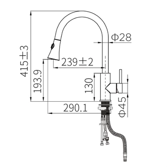 Stainless Steel Faucet with Quick-Connect Hose – Commercial Kitchen & Easy Installation kitchen faucet