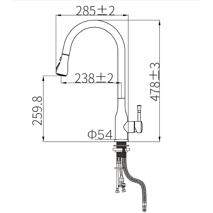 Anti-Clog Sprayer Pull-Down Sprayer Stainless Steel Kitchen faucet mixer taps