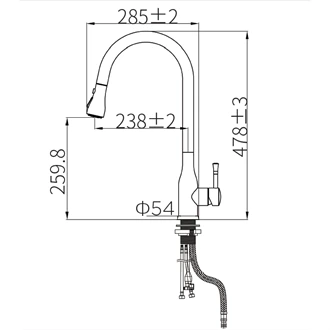 Anti-Clog Sprayer Pull-Down Sprayer Stainless Steel Kitchen faucet mixer taps