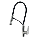 Bulk Order: European Standard Hot Cold Pull Out Kitchen Faucet with Spring, Stainless steel