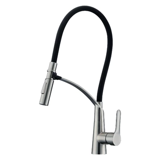 Bulk Order: European Standard Hot Cold Pull Out Kitchen Faucet with Spring, Stainless steel