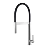 Deck Mounted Pull Out Kitchen Mixer Tap - Stainless Steel, Hot & Cold, Spring