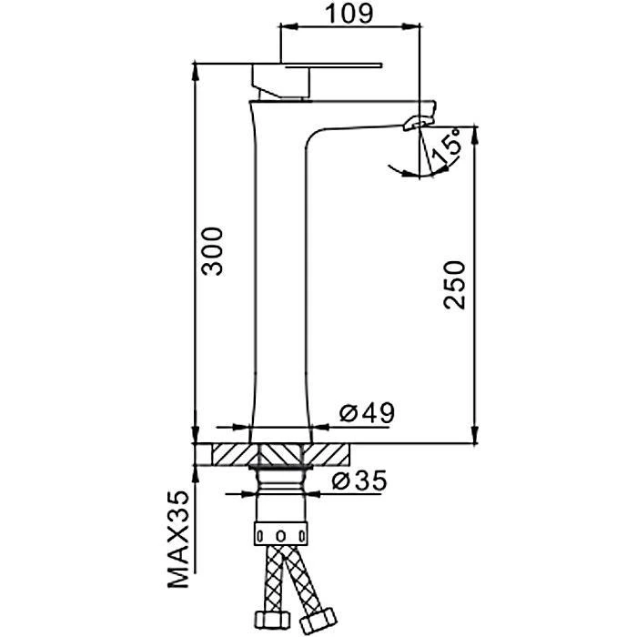 Project-Ready Stainless Steel Deck Mount Mixer - Single Lever Control