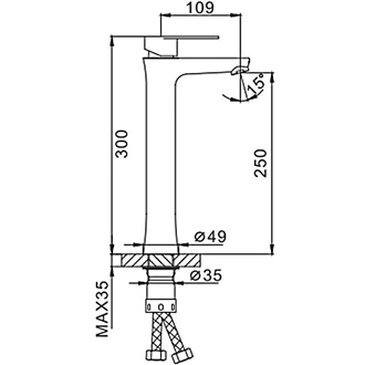 Project-Ready Stainless Steel Deck Mount Mixer - Single Lever Control