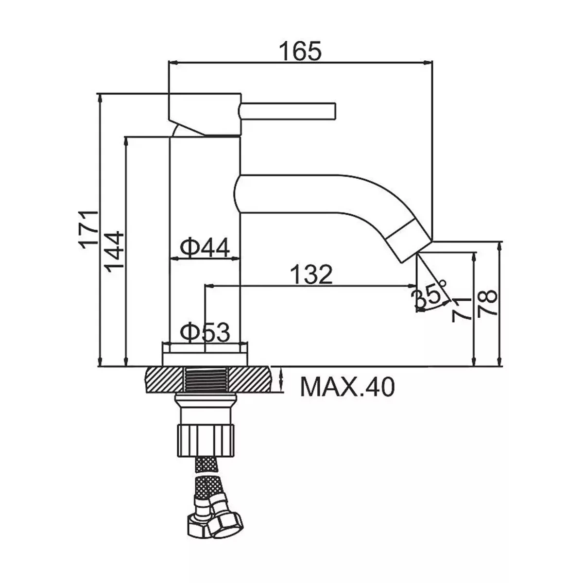 High-End Stainless Steel Deck Mounted Sink Faucet - Single Hole Design