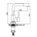 Brushed Stainless Steel Single Handle Deck Mounted Basin Mixer Tap