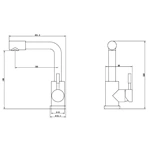 Stainless Steel Deck Mounted Mixer Tap for Bathroom Sink - Modern Style