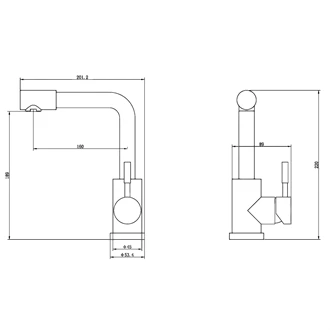 Stainless Steel Deck Mounted Mixer Tap for Bathroom Sink - Modern Style