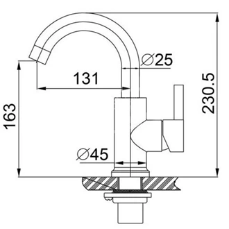 Single Lever Deck Mount Bathroom Faucet - Stainless Steel Finish