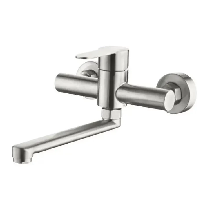B2B Europe: Commercial Grade Stainless Steel Kitchen Tap with Pull Down Sprayer, Wall Mount