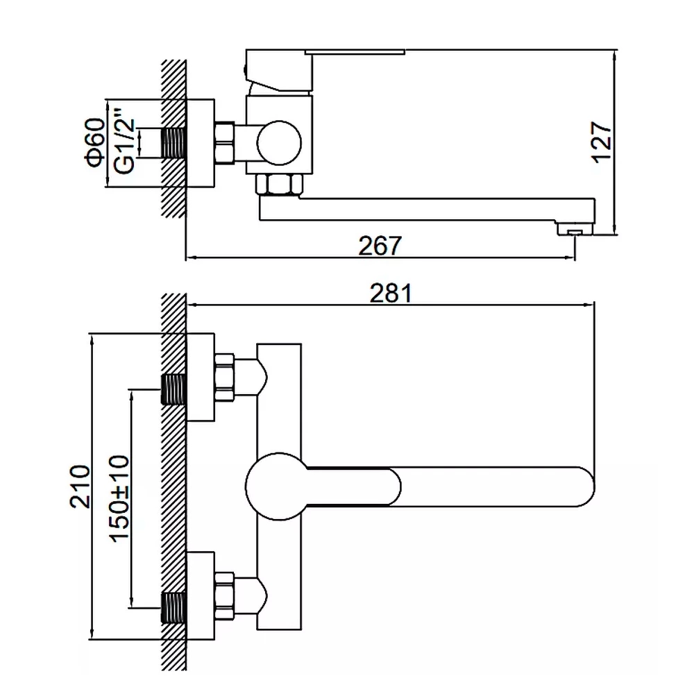 B2B Europe: Commercial Grade Stainless Steel Kitchen Tap with Pull Down Sprayer, Wall Mount