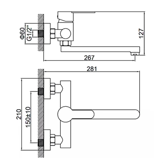 B2B Europe: Commercial Grade Stainless Steel Kitchen Tap with Pull Down Sprayer, Wall Mount