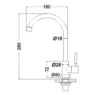 Stainless Steel Single Cold Faucet Easy Install Deck Mounted Tap for Kitchen Sinks