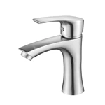 Hot & Cold Stainless Steel Bathroom Faucet - Deck Mount, Single Handle