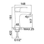 Hot & Cold Stainless Steel Bathroom Faucet - Deck Mount, Single Handle