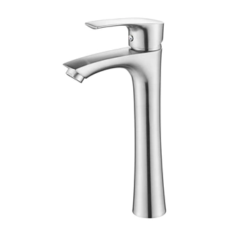 Modern Stainless Steel Bathroom Tap - Deck Mounted with Single Lever