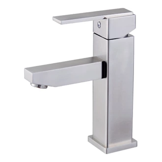 Stainless Steel Basin Faucet - Deck Mounted, Single Hole, Mixer