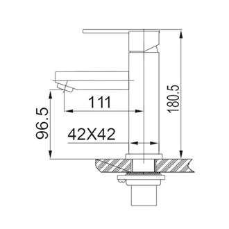 Stainless Steel Basin Faucet - Deck Mounted, Single Hole, Mixer