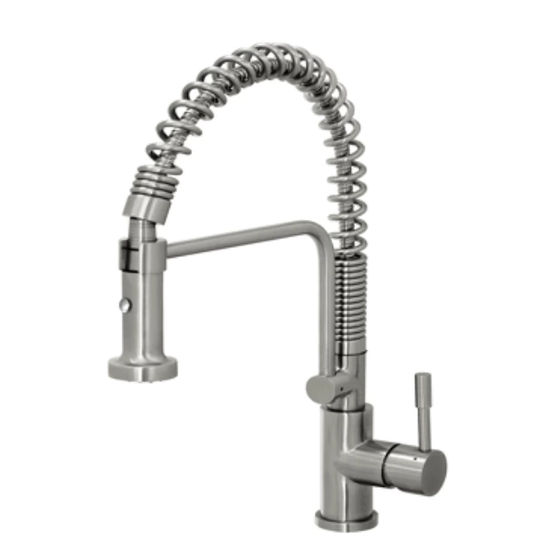 Wholesale Europe: Stainless Steel Pull Out Kitchen Faucet - Spring, Deck Mount