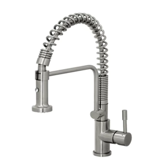 Wholesale Europe: Stainless Steel Pull Out Kitchen Faucet - Spring, Deck Mount