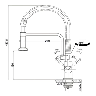 Wholesale Europe: Stainless Steel Pull Out Kitchen Faucet - Spring, Deck Mount