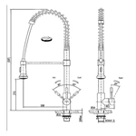 B2B Supplier: Hot Cold Pull Out Spring Kitchen Tap, Stainless Steel Deck Mounted