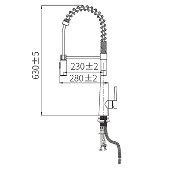 European Standard Stainless Steel Pull Out Kitchen Faucet - Deck Mount, Hot/Cold