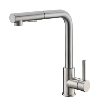 Europe Wholesale: Deck Mounted Spring Kitchen Tap - Stainless Steel, Pull Out