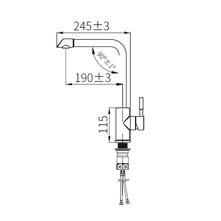 B2B kitchen tap suppliers UK deck mounted stainless steel hot and cold