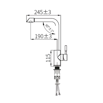 B2B kitchen tap suppliers UK deck mounted stainless steel hot and cold