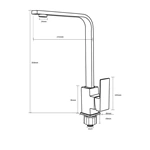 European free 304 stainless steel kitchen taps deck mounted