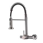 Cost-Effective B2B Solution: Stainless Steel Hot Cold Wall Mount Kitchen Faucet with Pull Out