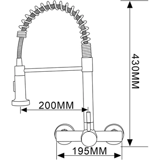 Cost-Effective B2B Solution: Stainless Steel Hot Cold Wall Mount Kitchen Faucet with Pull Out