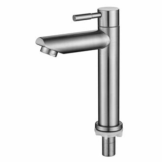 304 Stainless Steel Single Cold Basin Faucet for Bathroom