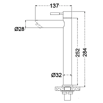 Deck Mounted Stainless Steel Single Handle Bathroom Faucet