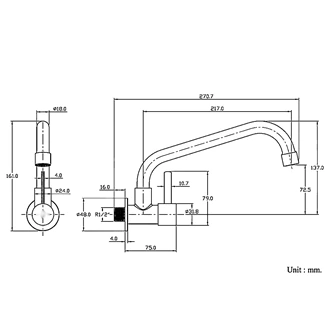 Wall-Mounted Stainless Steel Cold Water kitchen Mixer
