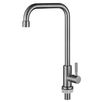 Stainless Steel Deck Mounted Faucet Single Lever Cold Water Kitchen Tap
