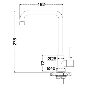 Stainless Steel Deck Mounted Faucet Single Lever Cold Water Kitchen Tap