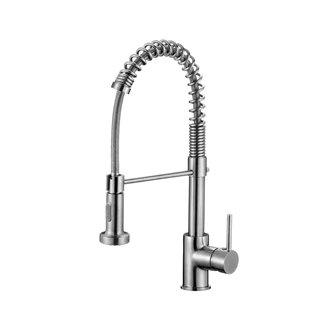 B2B Supplier: Customizable Brass Kitchen Tap with Spring Pull Out - Single Lever
