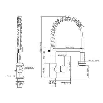 B2B Supplier: Customizable Brass Kitchen Tap with Spring Pull Out - Single Lever