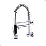 Wall Mounted Brass Sink Mixer Tap - Hot & Cold, Spring Pull Out, Custom Colors