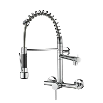 Premium Brass Kitchen Faucet for European Wholesalers - Single Handle, Wall Mount, Customizable